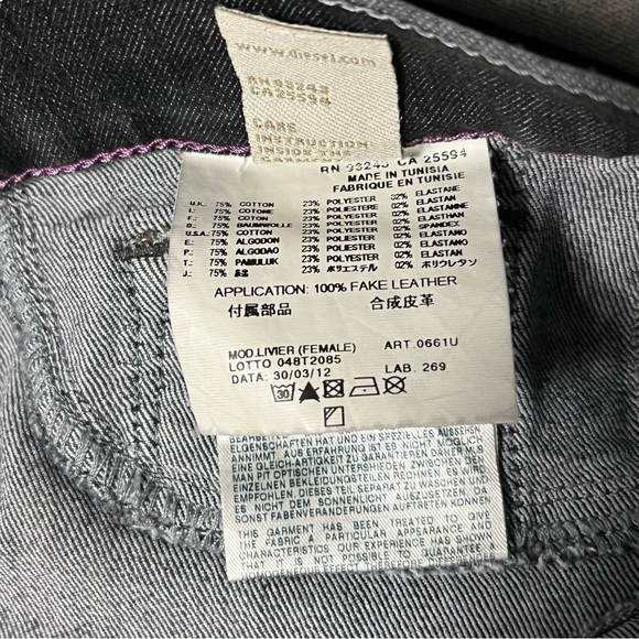 Diesel Livier Super Slim Jegging Distressed Raw Hem - Picture 5 of 8